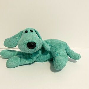 TY Beanie Baby Diddley Dog Green Bean Bag Plush Floppy Stuffed Animal Toy 6”